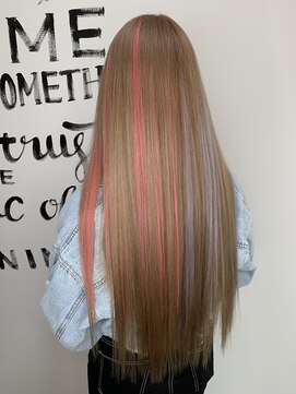 ヘアーデザインルアナ(Hair design Luana.) ミルクティーベージュ×エクステハイライト