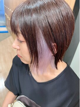 ソワンドゥブレス 瓜破店(soin de brace) インナーカラー×ペールパープル