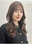 簡単巻き髪×韓国風レイヤー×ぱっつん前髪 表参道美容院