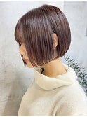 大人ショートボブショートカットココアアッシュくびれミディ