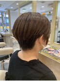 ショコラブラウン ハンサムショート 30代40代50代60代 前髪アリ