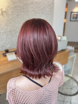 ビーチ(BEACH) くびれレイヤーボブヘア暖色アレンジベージュカラー