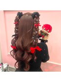 リボンいっぱいあみたらしハーフツイン☆