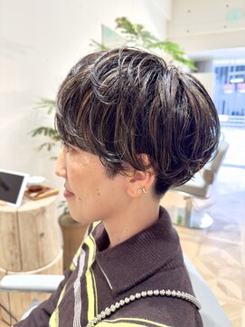 地毛ハイライト×マッシュ