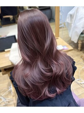 バイオレット 横浜店(Violet) ブリーチダブルカラーモテ髪モーヴピンクカラーローズブラウン