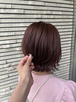 ソレイユ(soleil)&nbsp;きりっぱなしボブ×ピンクブラウン