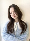 ミディアムヘア暗めカラーデザインカラーフェイスフレーミング