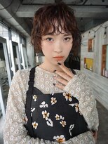 ノラジャーニー(NORA Journey)&nbsp;【阿形】ショートウルフパーマボルドーカラーハッシュボブ