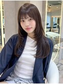 韓国風レイヤーカット/ミルクティーベージュ/シースルーバング