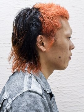 メリケンバーバーショップ コウベ(MERICAN BARBERSHOP KOBE) 七三オールバックツイストパーマかき上げヘアコンマヘア