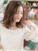 かきあげ前髪くすみベージュ抜け感ボブパーマc6上尾20代30代40代