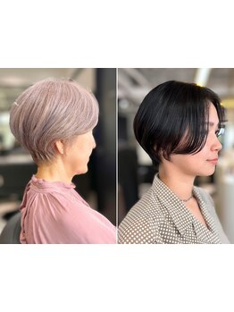似合わせショートが得意◎大人女性の魅力を引き出すショートに自信有！白髪ぼかしハイライト・ショートボブ