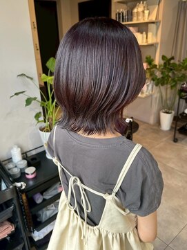 ディーエックス ウエスト(Dxxxx WEST) 外ハネボブ×ボルドーカラー