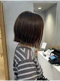 切りっぱなしボブ×アッシュベージュ