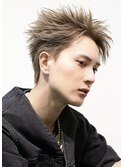 スパイキーパンクショートビジネスヘアダウンパーマ