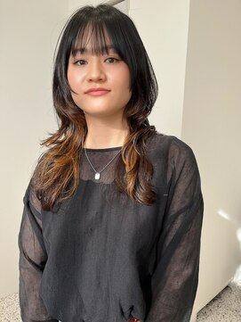 オン キャナルシティ博多前店(on) 【晴音】ロングウルフパーマ/艶デザインカラー/20代/博多