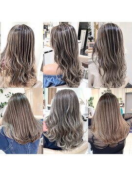 アッシュ 大宮店(Ash) 赤味カバー海外デザインバレイヤージュ