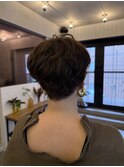 大人マッシュショート×ニュアンスパーマ