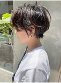 白髪ぼかしで透明感アップショート