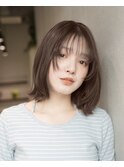 アッシュベージュ×レイヤーボブ　○堀越太真樹　　縮毛矯正