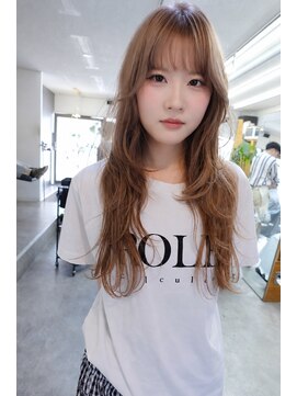 ネルケ 立川(nelke) 韓国風くびれレイヤーミルクティーベージュ立川ロング