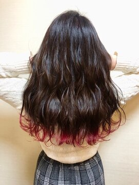 グルグル 新小岩店(GULGUL) 前髪パーマ 裾カラー×レッド 新小岩【佐藤】