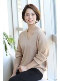 大人かわいい小顔ショートボブ
