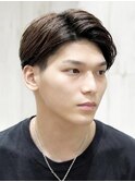耳掛けビジネス刈り上げツーブロックアップバング