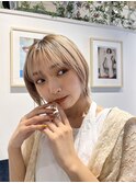 ダークパープル×ナチュラルショート［髪質改善/縮毛矯正］