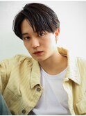 ナチュラルセンターパート 【黒髪ツーブロックセンターパート】