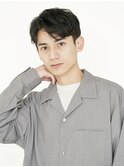 黒髪/グレーベージュ/レイヤーロング/前髪パーマ[新宿駅]