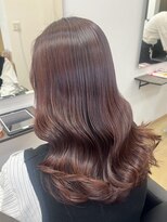 オーリーヘアー(Olliy hair) 韓国風レイヤーカット 艶髪 ピンクブラウン ___ miho/韓国風巻き