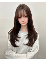 レイヤーカットロング/ 前髪/顔周りカット/栄/名古屋/シースルー