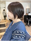 say.こなれミディ前髪イメチェン丸みショートオリーブブラウン