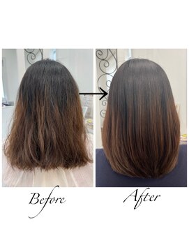 サロンドノア(Salon de NoA) ミディアムヘア×縮毛矯正