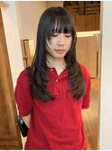 ロング　顔周りレイヤー　レイヤーカット　前髪　透明感　20代