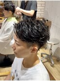 毛流れショートパーマ