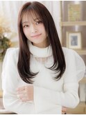 グレージュアッシュ艶髪ストレート小顔ロングc7川口20代30代40代