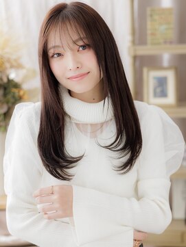 カバーヘア ブリス 川口(COVER HAIR bliss) グレージュアッシュ艶髪ストレート小顔ロングc7川口20代30代40代