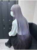 18124ハイブリーチルーツカラーロングレイヤーブルーシルバー