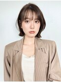 イメチェン/ピンクベージュ/ミディアムレイヤーカット/前髪/韓国