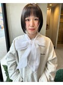 ミニボブレイヤーカット×前下がり小顔ヘア◎ブリーチなし