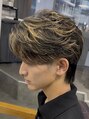 キングオブヘア バイ ノイズ 梅田茶屋町店(KING of hair by NOISM)&nbsp;フェザーパーマ×センターパート[メンズ/フェザーパーマ/眉毛]