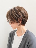 アッシュ 武蔵新城店(Ash)&nbsp;新城明るい白髪染め白髪ぼかしハイライト 大人ショートボブ