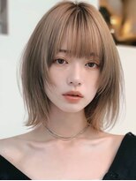 ロッソ 大橋店(Rosso) ブラウンベージュのふんわりボブ【大橋】