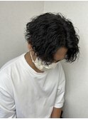 ウェーブツイスパ×センターパート