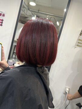 ラフ 難波店(LAFF) #黒髪#ボブルフ#ネビージュ#小顔#ワンレン