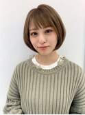 切りっぱなしボブ×レイヤーカット/カカオブラウン[仙台]