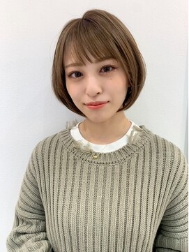 ハローバイシー 仙台(Hello by Sea) 切りっぱなしボブ×レイヤーカット/カカオブラウン[仙台]