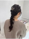 お呼ばれ／ヘアセット／編みおろし／20代30代40代